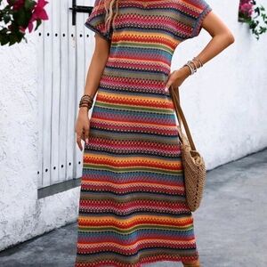 Colorful Striped Maxi Dress